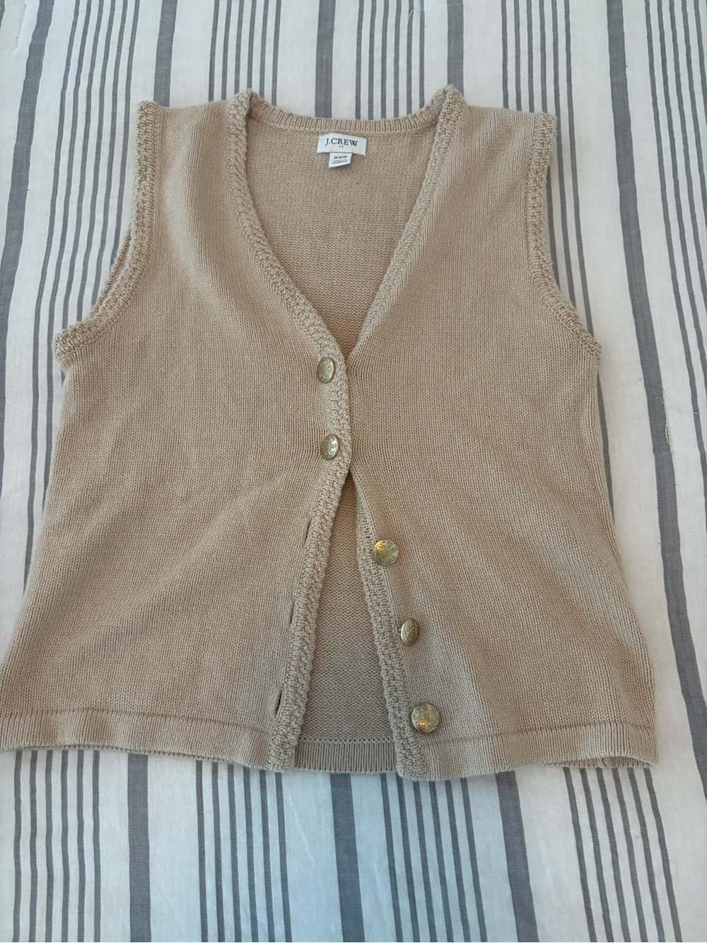 J. Crew Women's Sleeveless Button-Front Vest in Tan